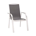 Stabelstol ute Palermo aluminium/textilen 59x62 cm forfra
