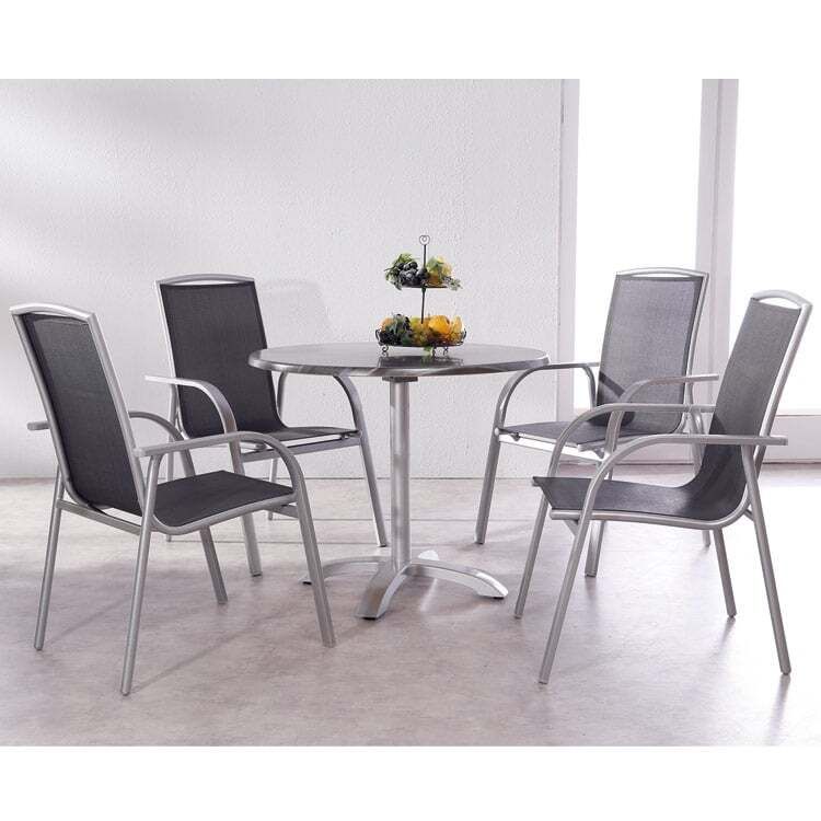Stabelstol ute Palermo aluminium/textilen 59x62 cm bakside