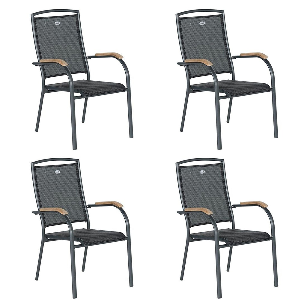 Stabelstol ute Raffaelo sett aluminium/textilen - Hartman forfra