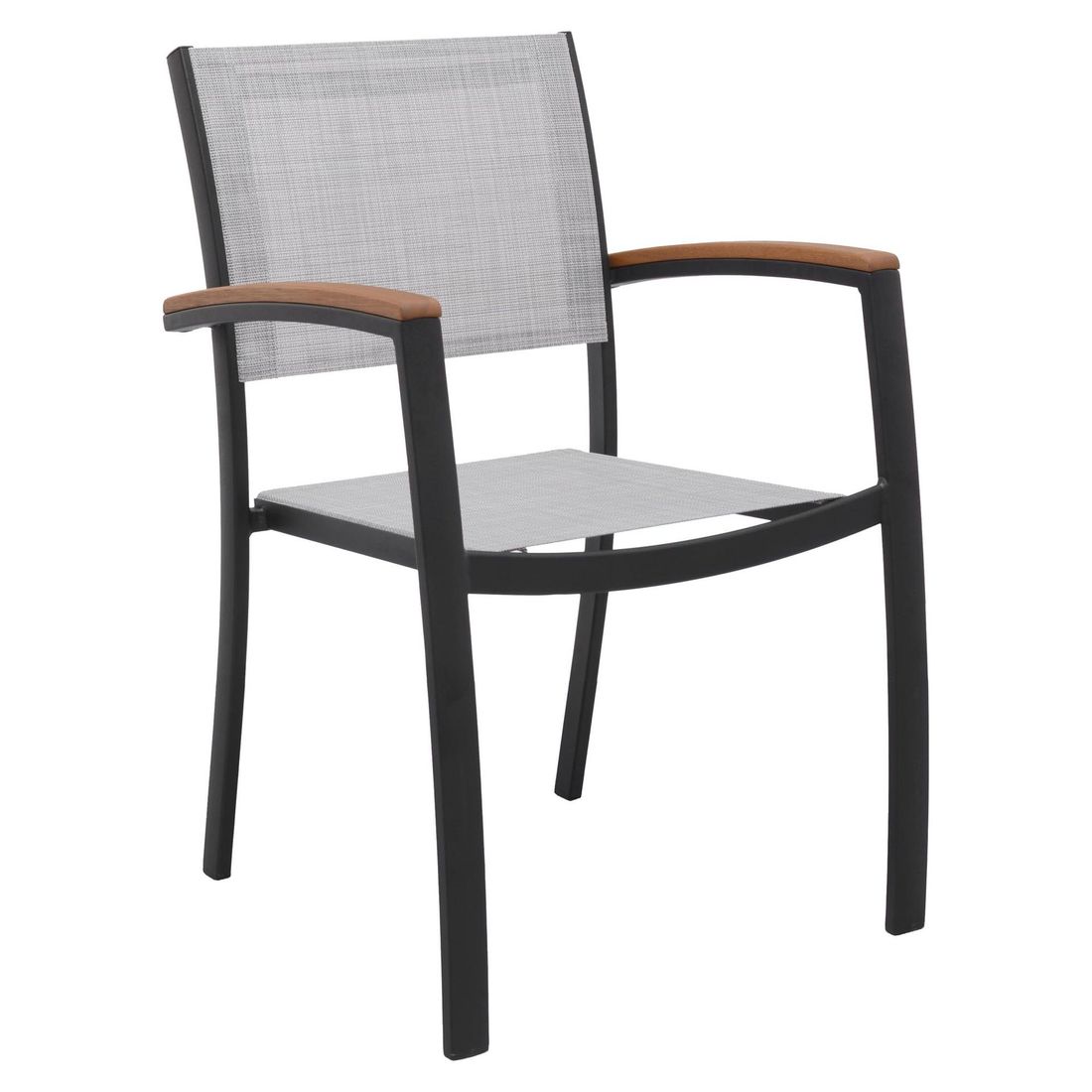 Stabelstol ute Ragusa aluminium/textilen 55x57 cm forfra