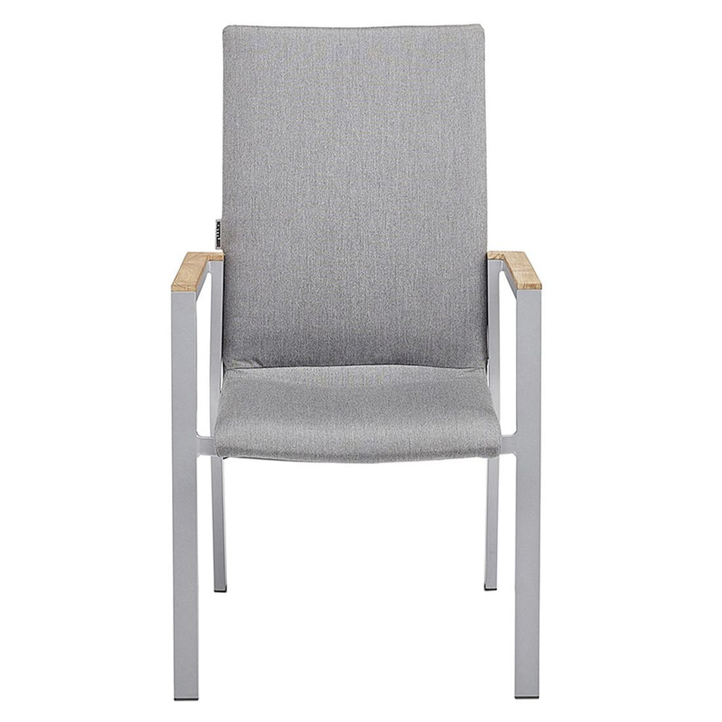 Stabelstol ute Rasmus aluminium Sunbrella detalj av stoff
