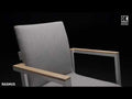 Stabelstol ute Rasmus aluminium Sunbrella forfra