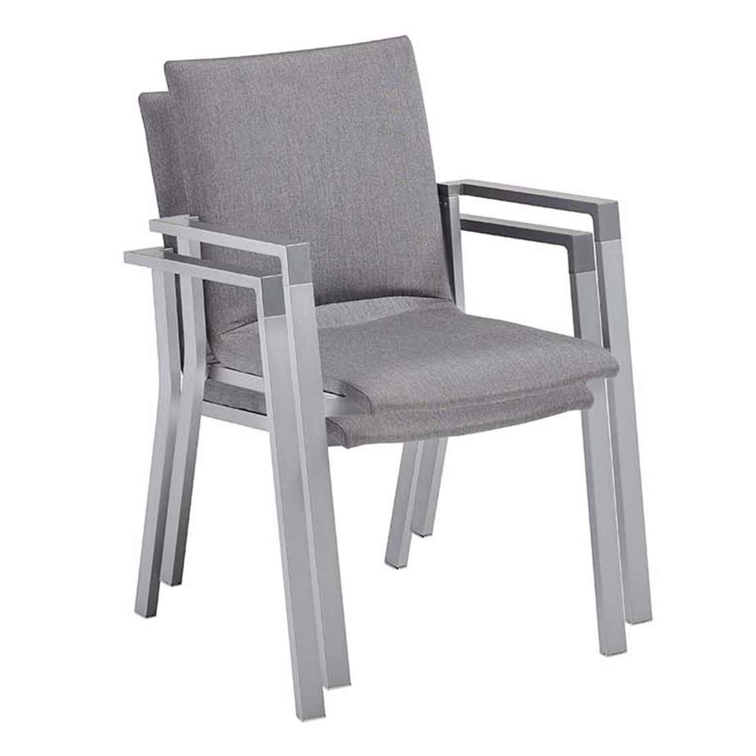 Sitteflate på Stabelstol ute Rasmus aluminium/Sunbrella sølv