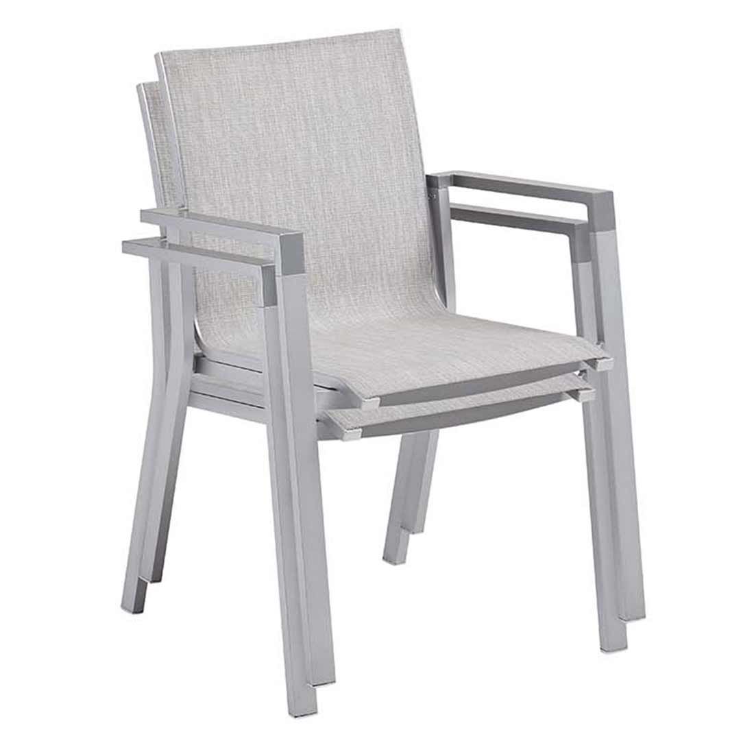 Stabelstol ute Rasmus aluminium/textilen 60x62 cm stablet