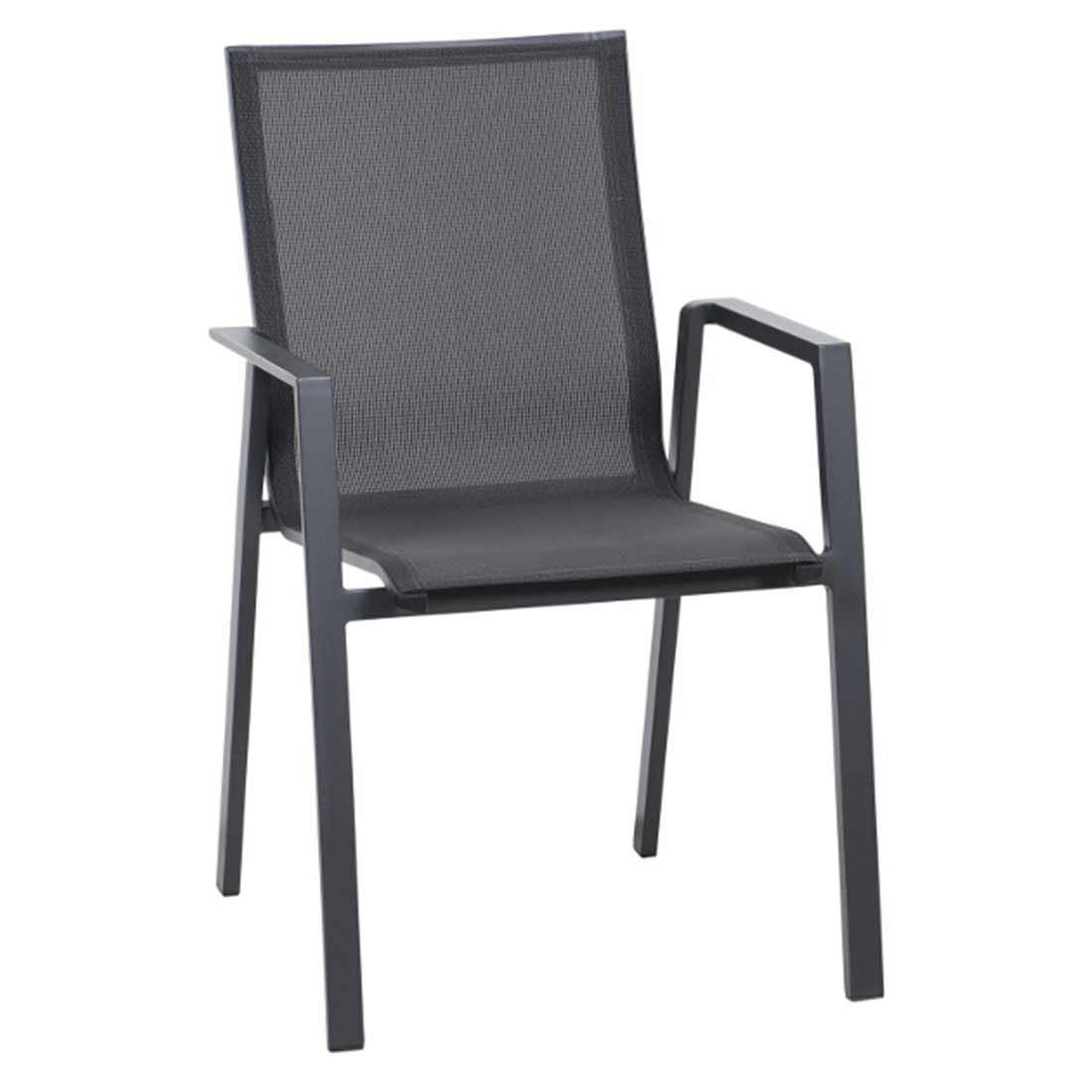 Stabelstol ute Reno aluminium/Ranotex 65x56 cm foran