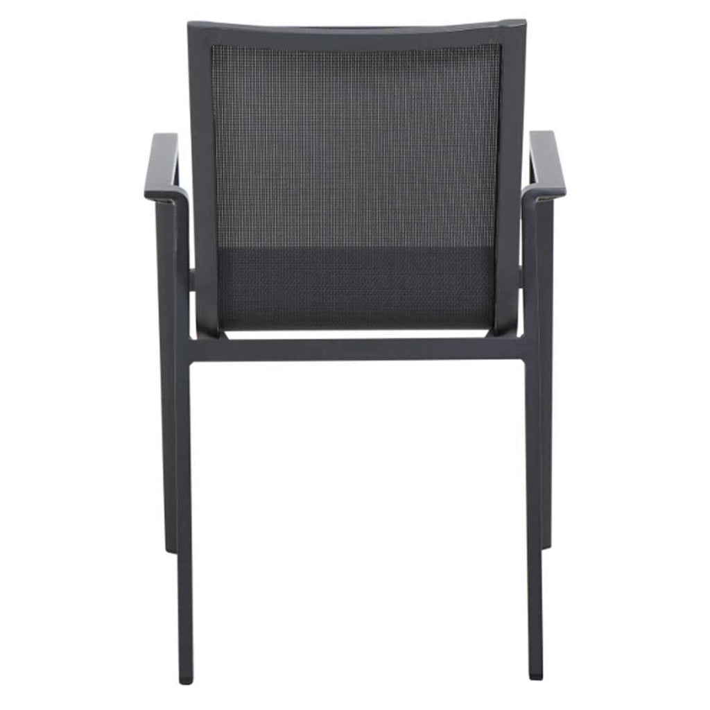Stabelstol ute Reno aluminium/Ranotex 65x56 cm nærbilde av armstøtte