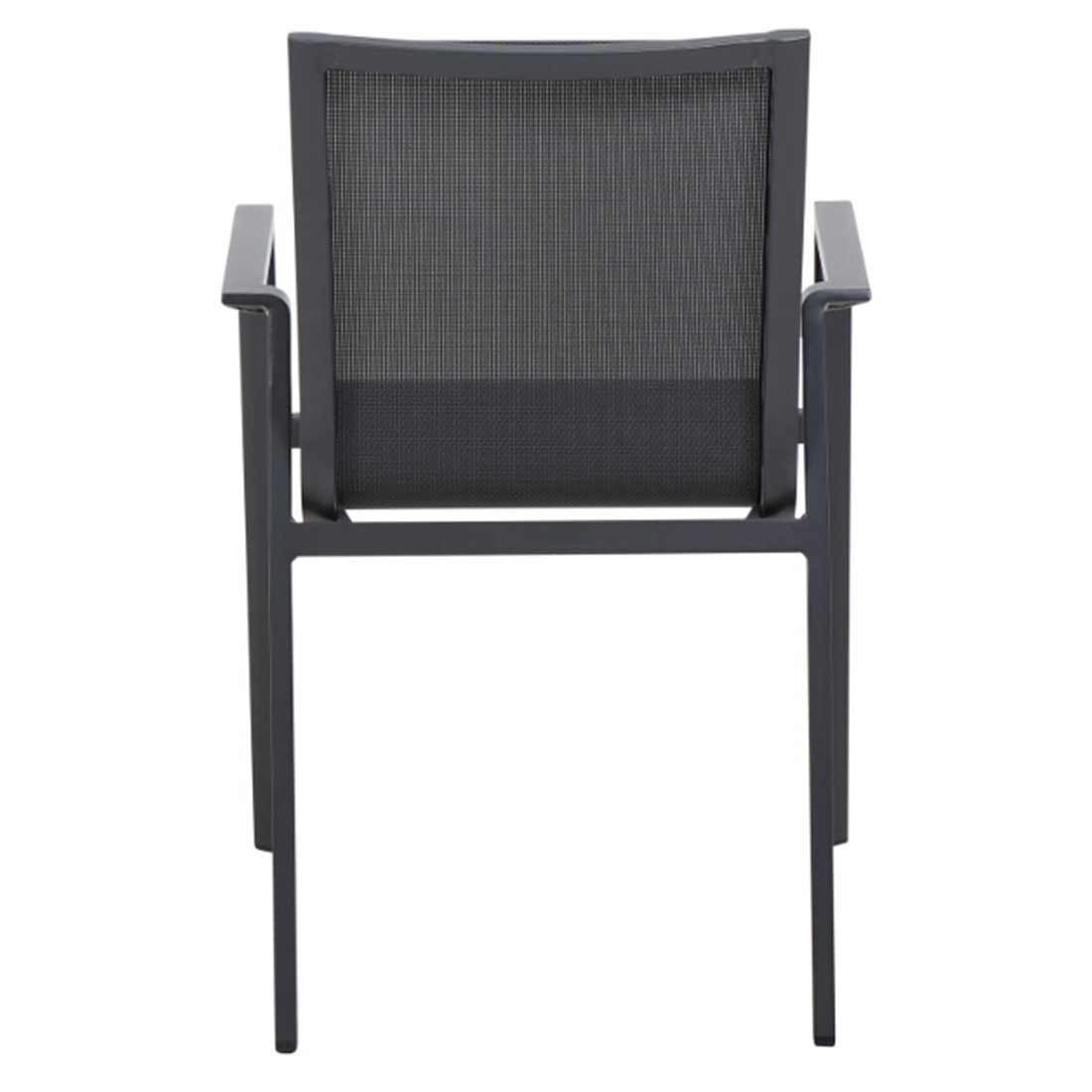 Stabelstol ute Reno aluminium/Ranotex 65x56 cm nærbilde av armstøtte