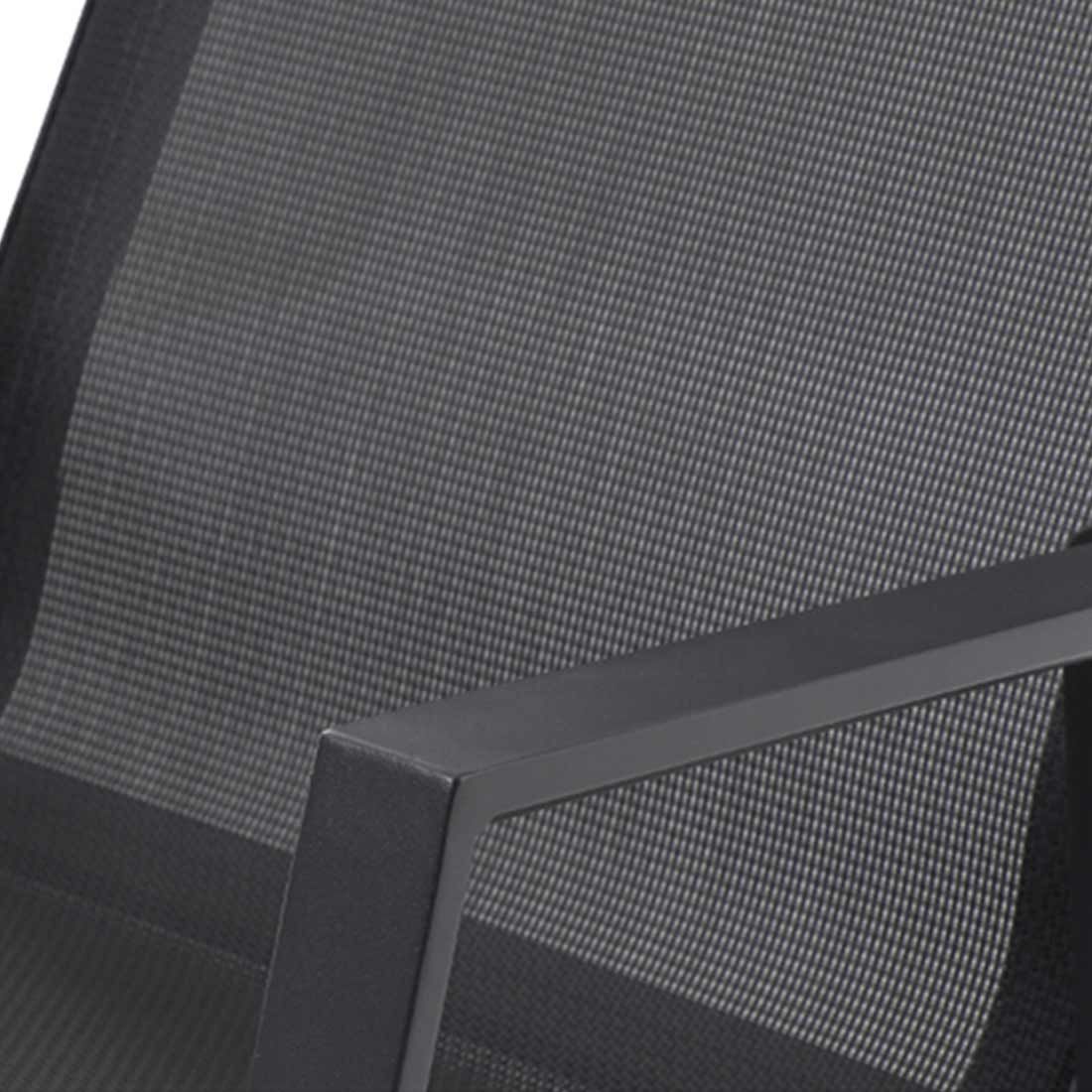 Stabelstol ute Reno aluminium/Ranotex 65x56 cm sideprofil