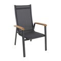 Stabelstol ute Reno aluminium/textilen 66,5x70 cm fra MWH sett forfra