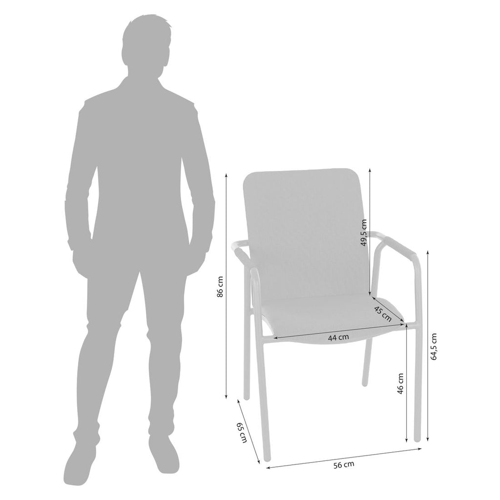 Stabelstol ute Repton aluminium/textilen 57x65 cm detalj av tekstilsete