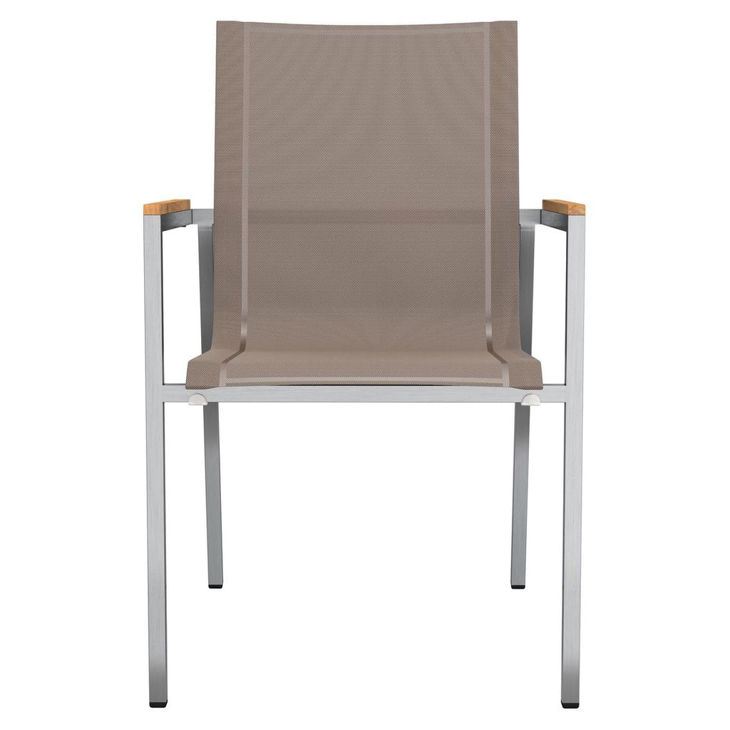 Stabelstol ute Rimini rustfritt stål/textilen montert på terrasse