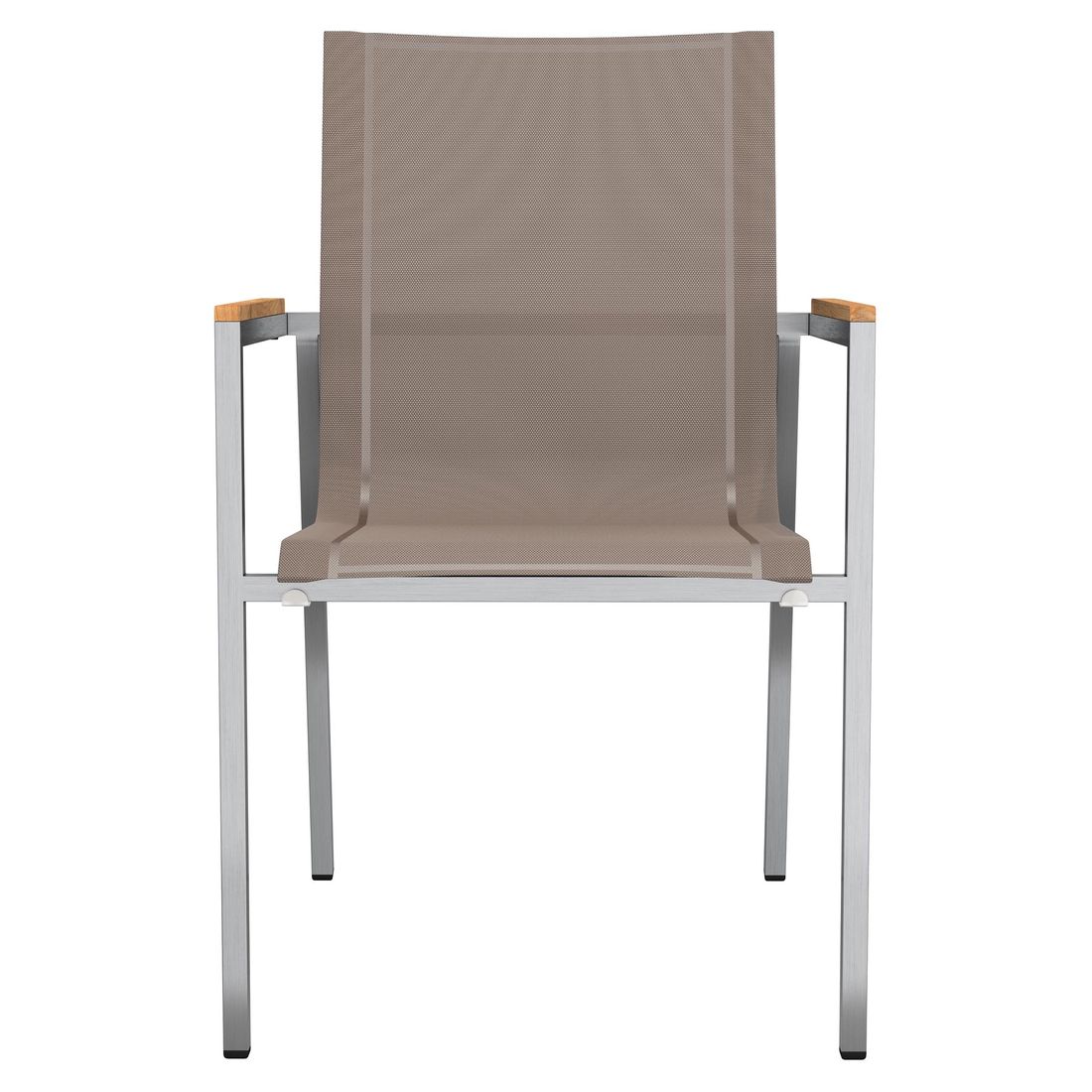 Stabelstol ute Rimini rustfritt stål/textilen montert på terrasse
