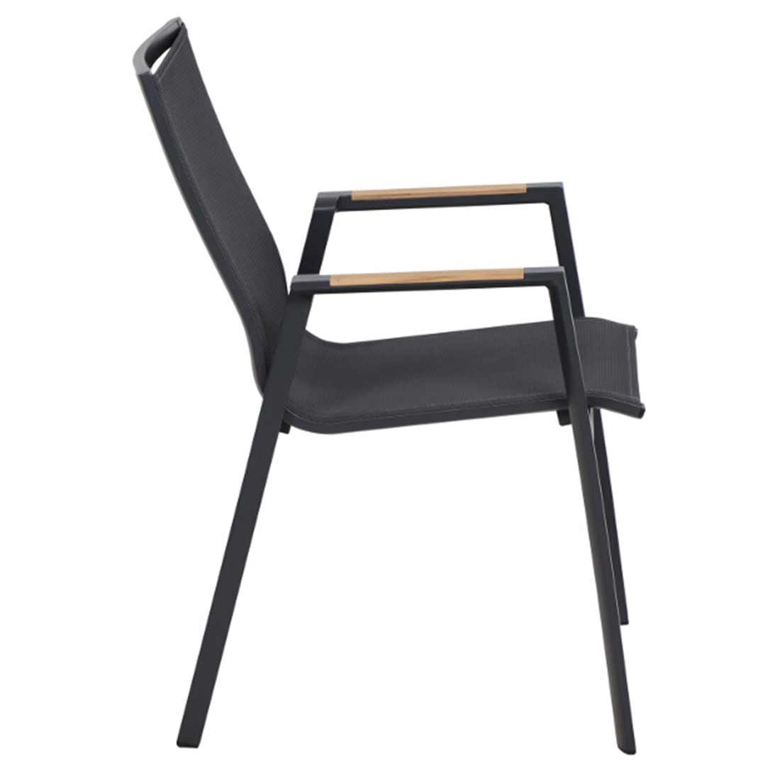 Stabelstol ute Rondo aluminium Ranotex detalj