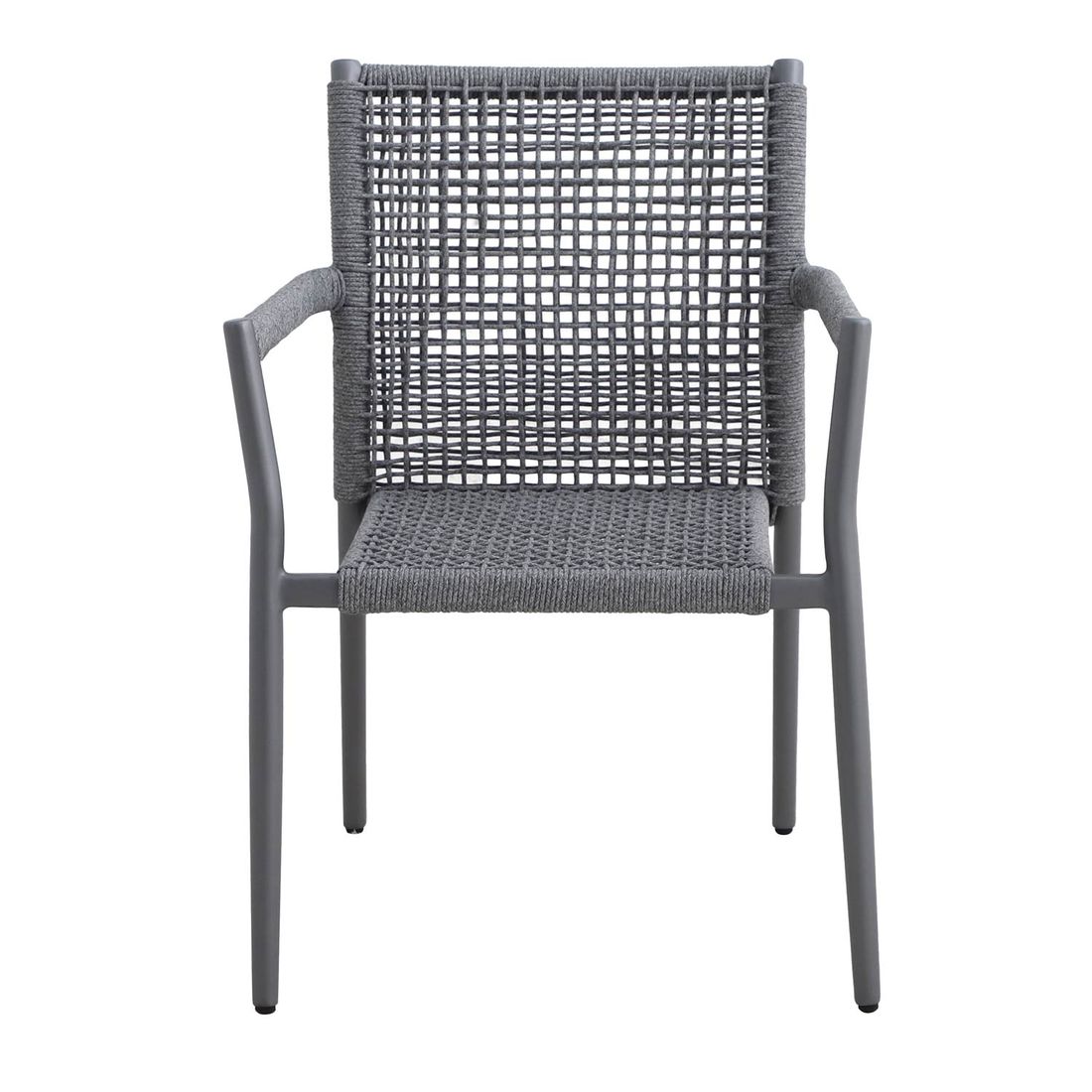 Stabelstol ute Ropero aluminium med sittepute, grå bakside