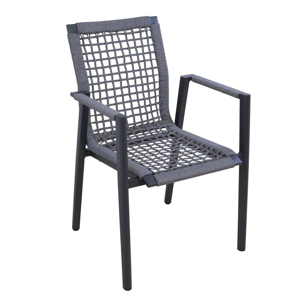 Stabelstol ute Salo aluminium/tau 58x64 cm - Sungörl forfra