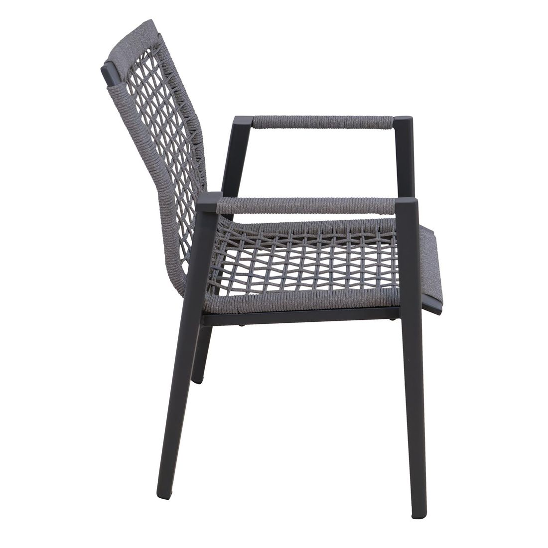 Stabelstol ute Salo aluminium/tau 58x64 cm - Sungörl montert på terrasse