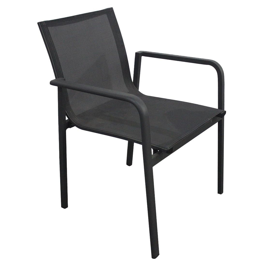 Stabelstol ute Santa Monica aluminium/textilen 57x66 cm forfra