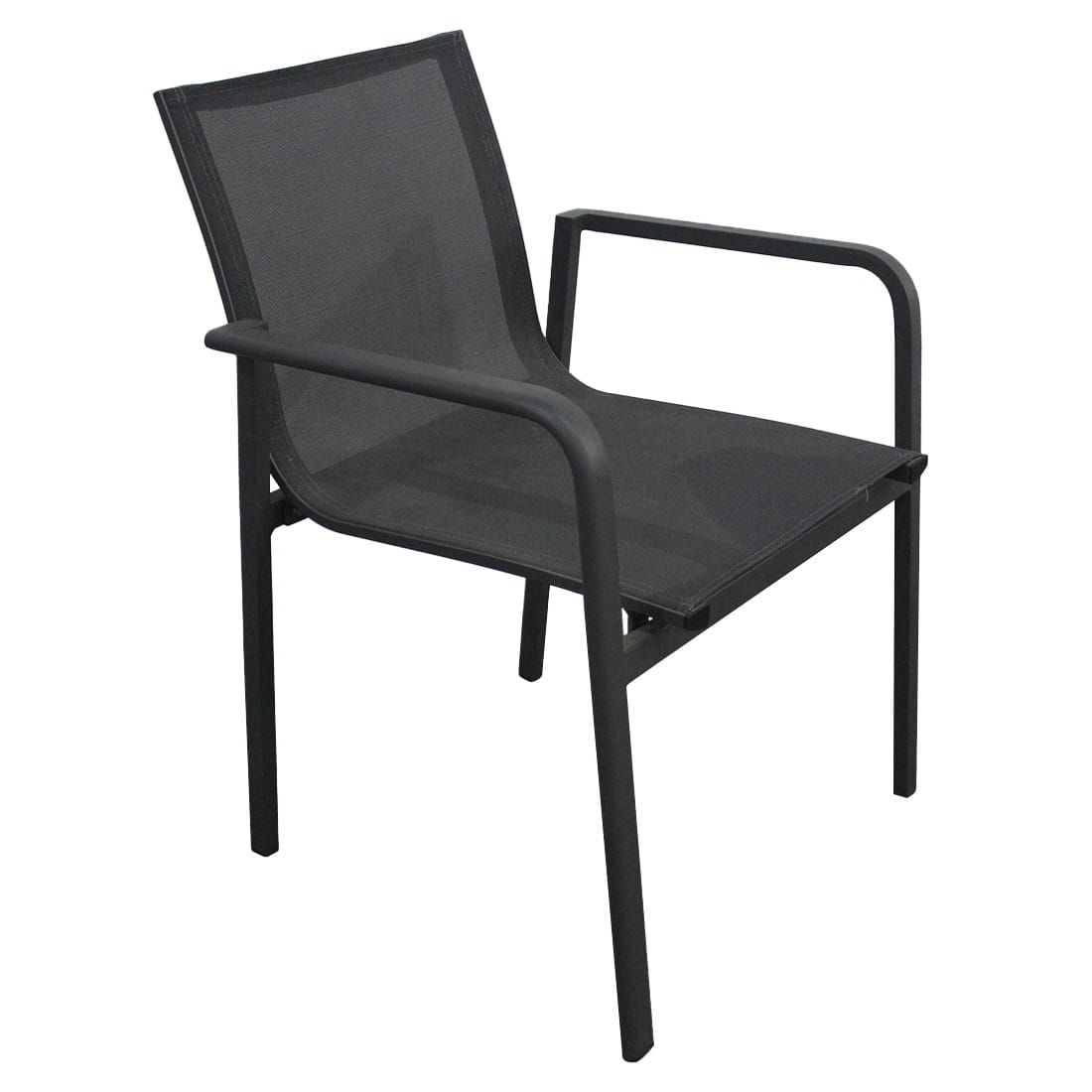 Stabelstol ute Santa Monica aluminium/textilen 57x66 cm forfra