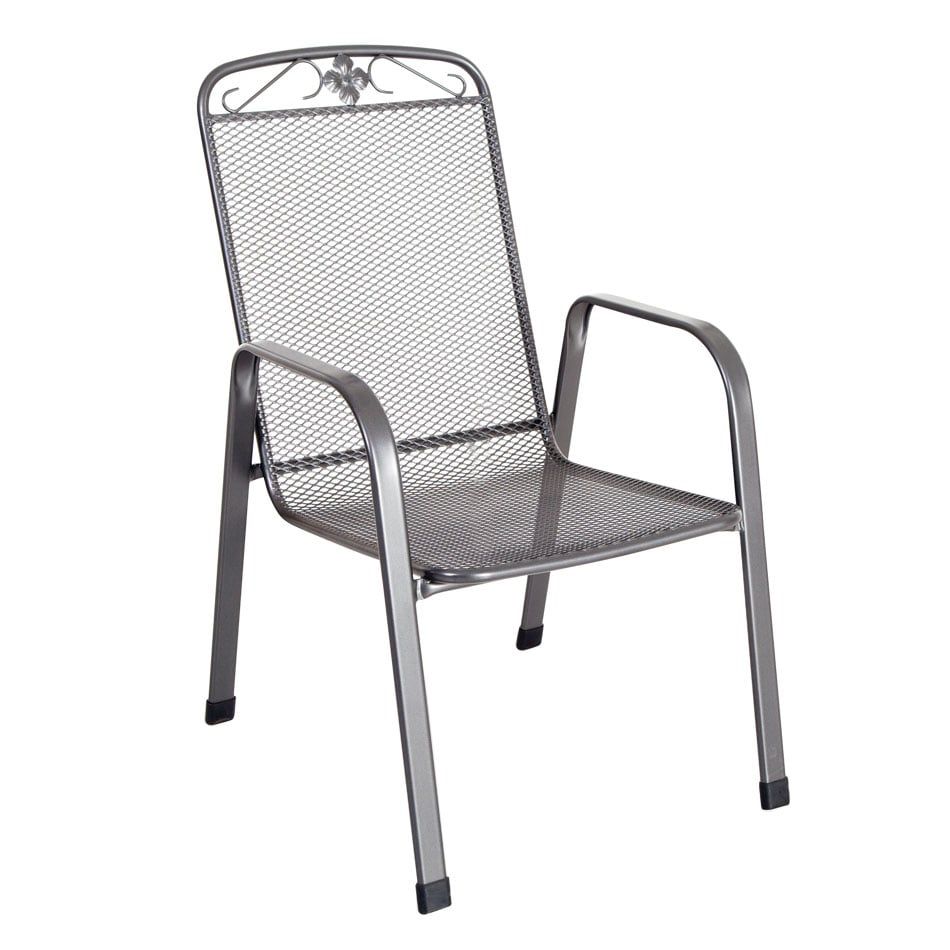 Stabelstol ute Savoy streckmetall 57x75 cm fra siden