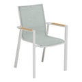 Stabelstol ute Sense aluminium/textilen hvit/aqua forfra