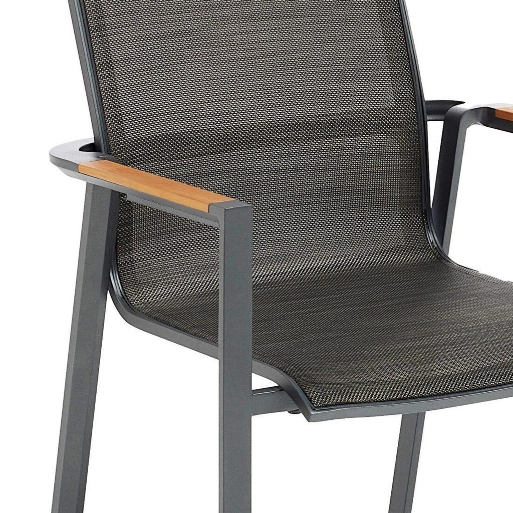 Montert stabelstol ute Sense høyrygg aluminium/textilen - Kettler på terrasse