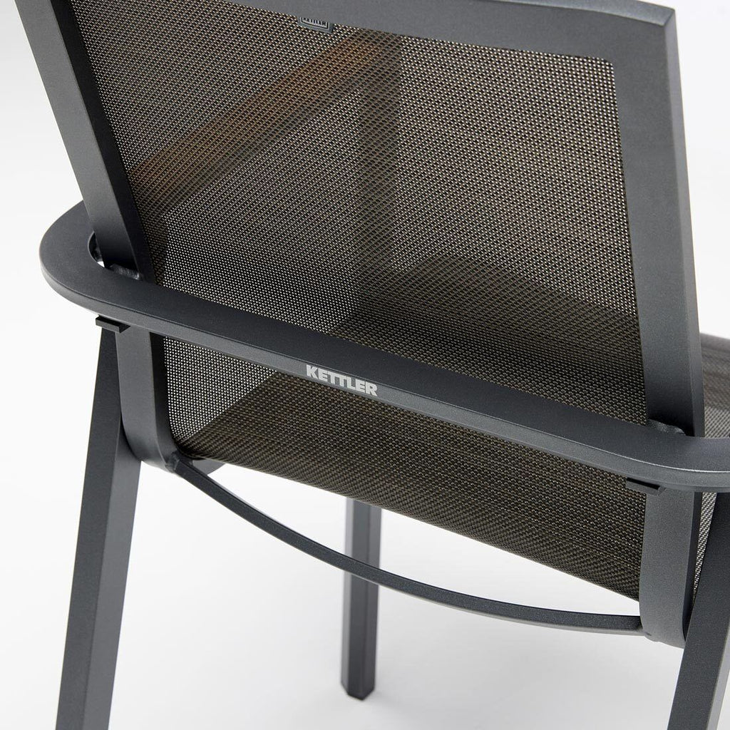 Stabelstoler ute Sense høyrygg aluminium/textilen - Kettler stablet