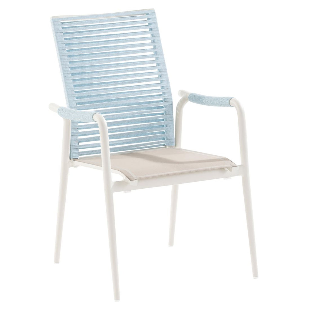 Stabelstol ute Silla aluminium/textilen/tau - Niehoff forfra