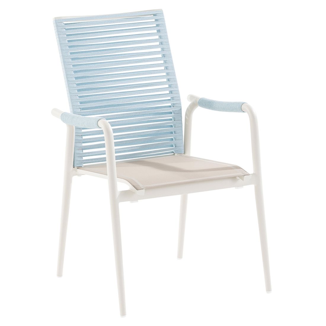 Stabelstol ute Silla aluminium/textilen/tau - Niehoff forfra