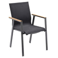 Stabelstol ute Soul aluminium tekstilen teak forfra