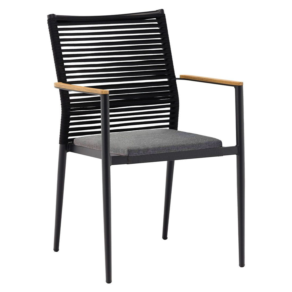 Stabelstol ute Spider aluminium/tau med sittepute - Zebra forfra