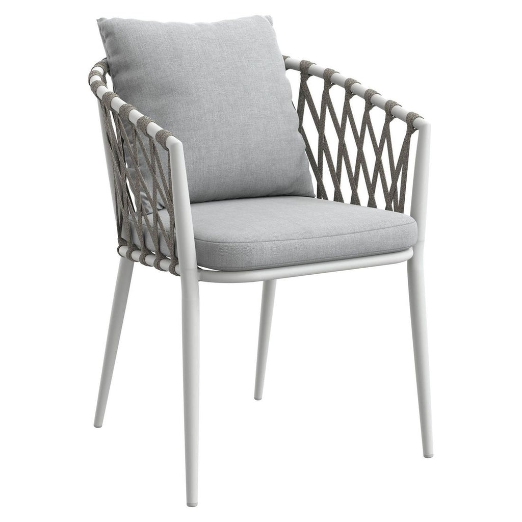 Stabelstol ute Sunrepo aluminium/tau med puter 56x61 cm forfra