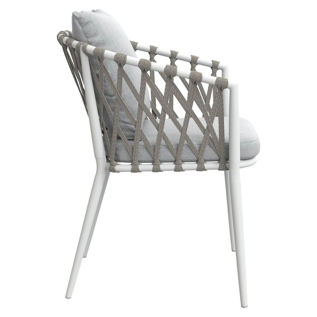 Nærbilde av pute på Stabelstol ute Sunrepo aluminium/tau med puter 56x61 cm