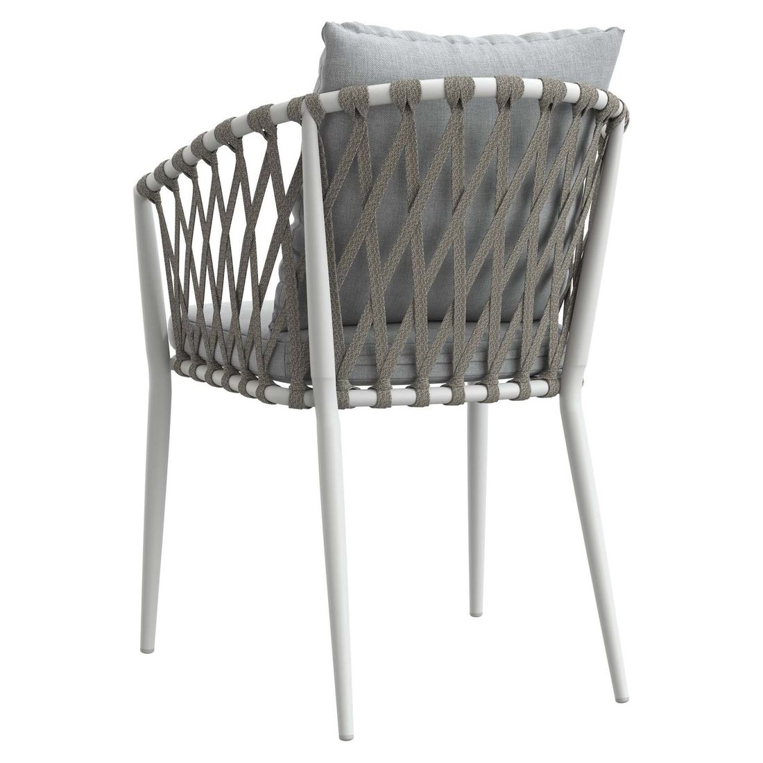 Stabelstol ute Sunrepo aluminium/tau med puter 56x61 cm stabelbar funksjon