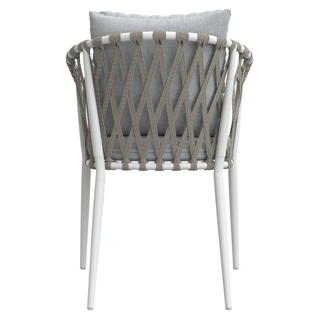 Stabelstol ute Sunrepo aluminium/tau med puter 56x61 cm sideprofil