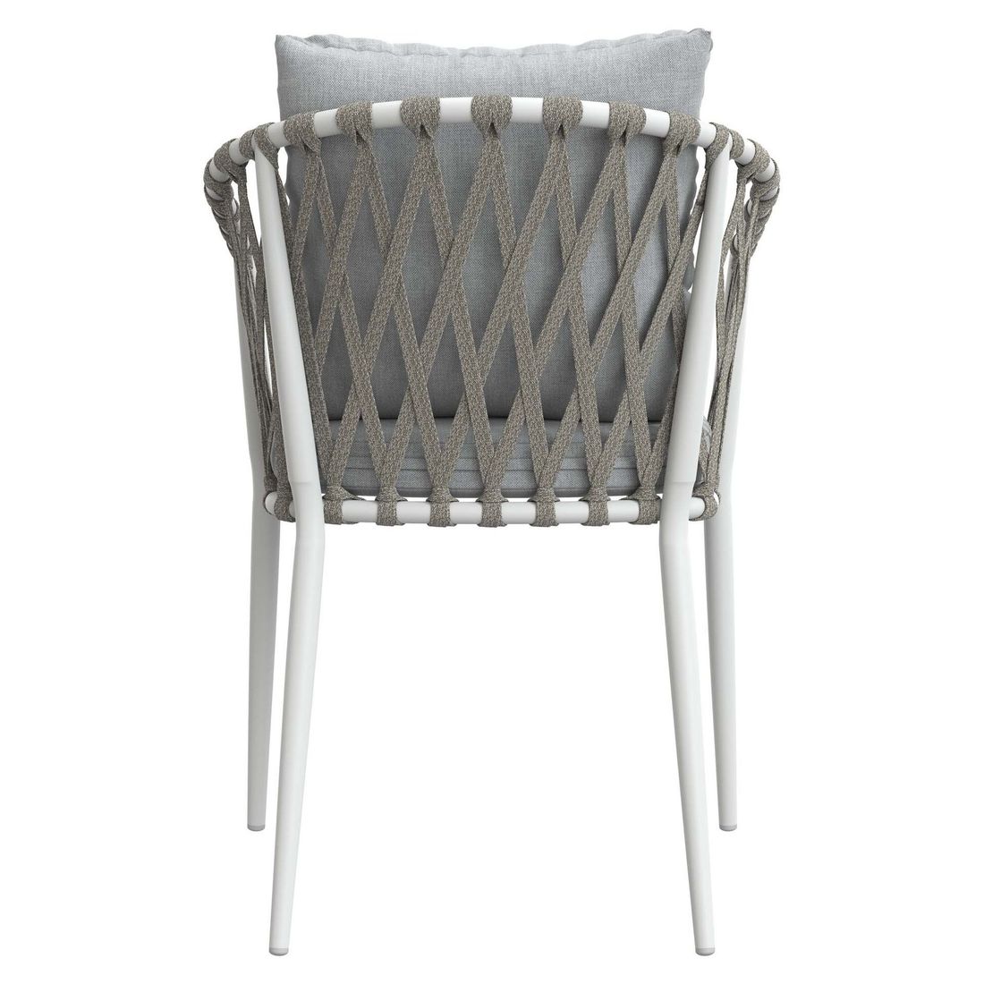 Stabelstol ute Sunrepo aluminium/tau med puter 56x61 cm sideprofil