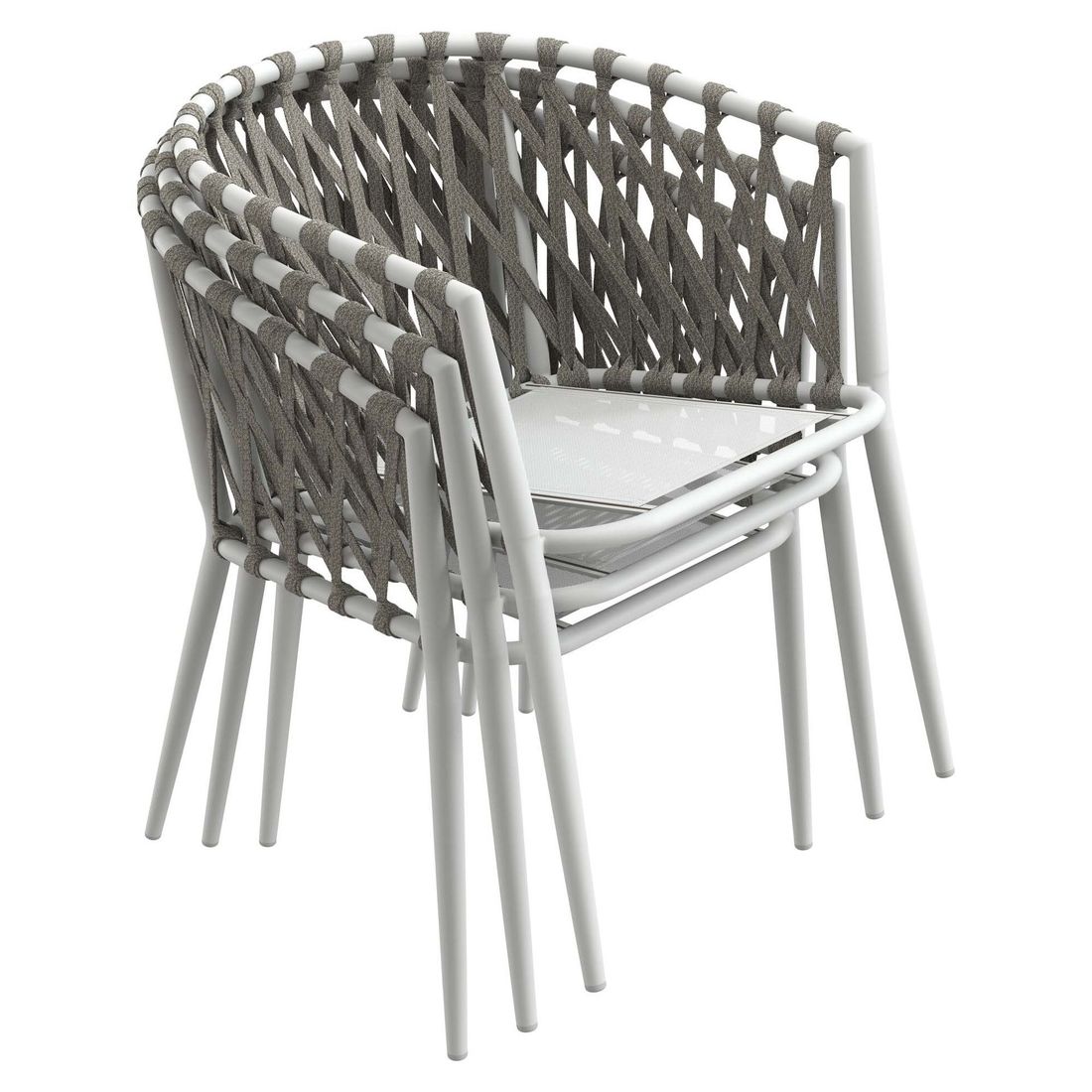 Stabelstol ute Sunrepo aluminium/tau med puter 56x61 cm i hagebruk