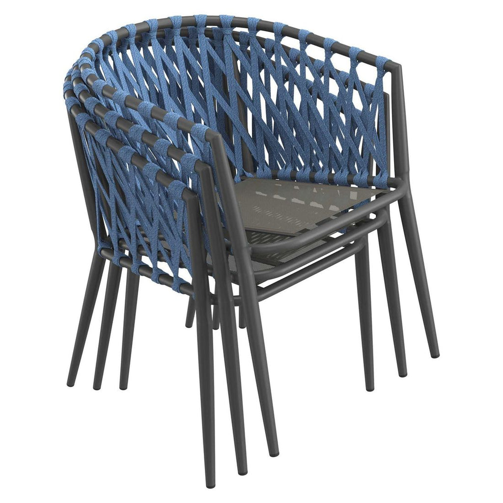 Tekstil på Stabelstol ute Sunrepo aluminium tau med puter