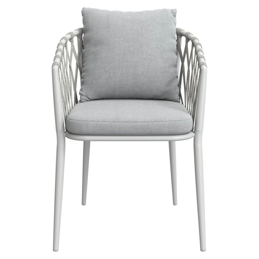Stabelstol ute Sunrepo aluminium tau montert på terrasse
