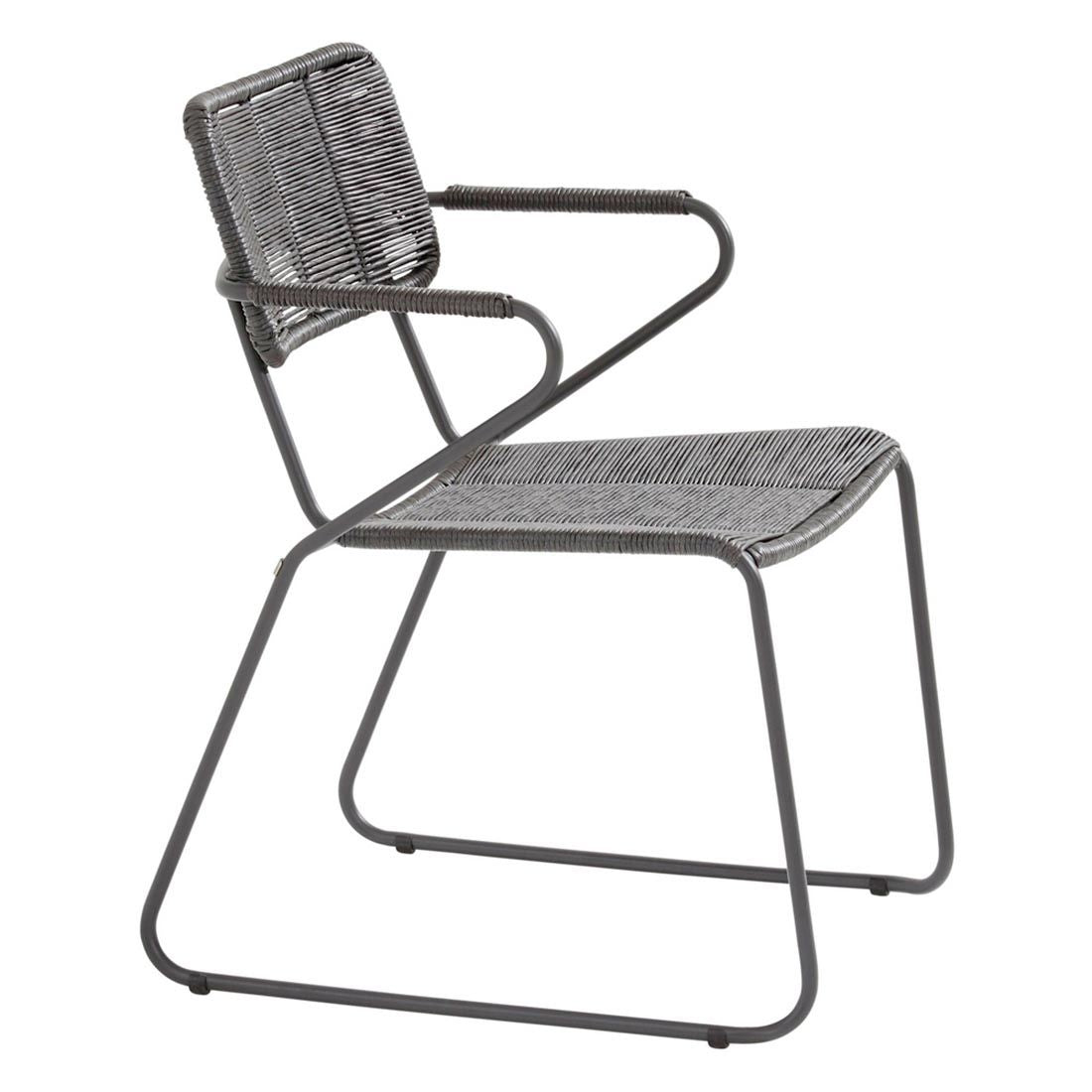 Stabelstol ute Swing rustfritt stål tau bakside