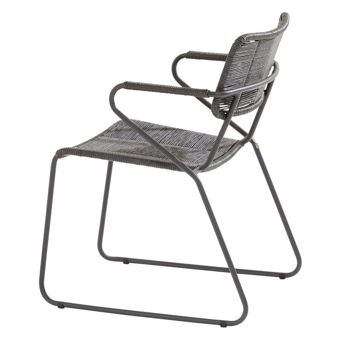 Montert Stabelstol ute Swing rustfritt stål tau på terrasse