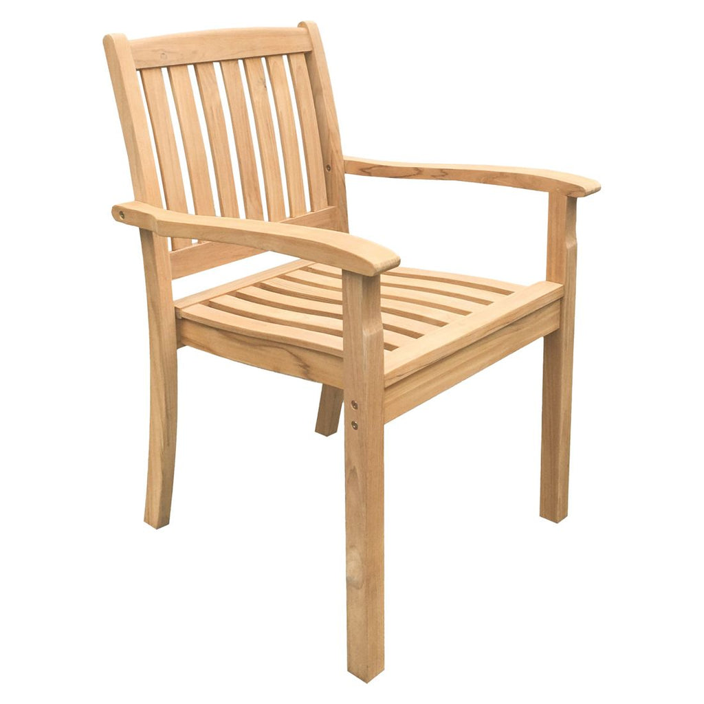 Stabelstol ute Takoma teak 60x65 cm forfra