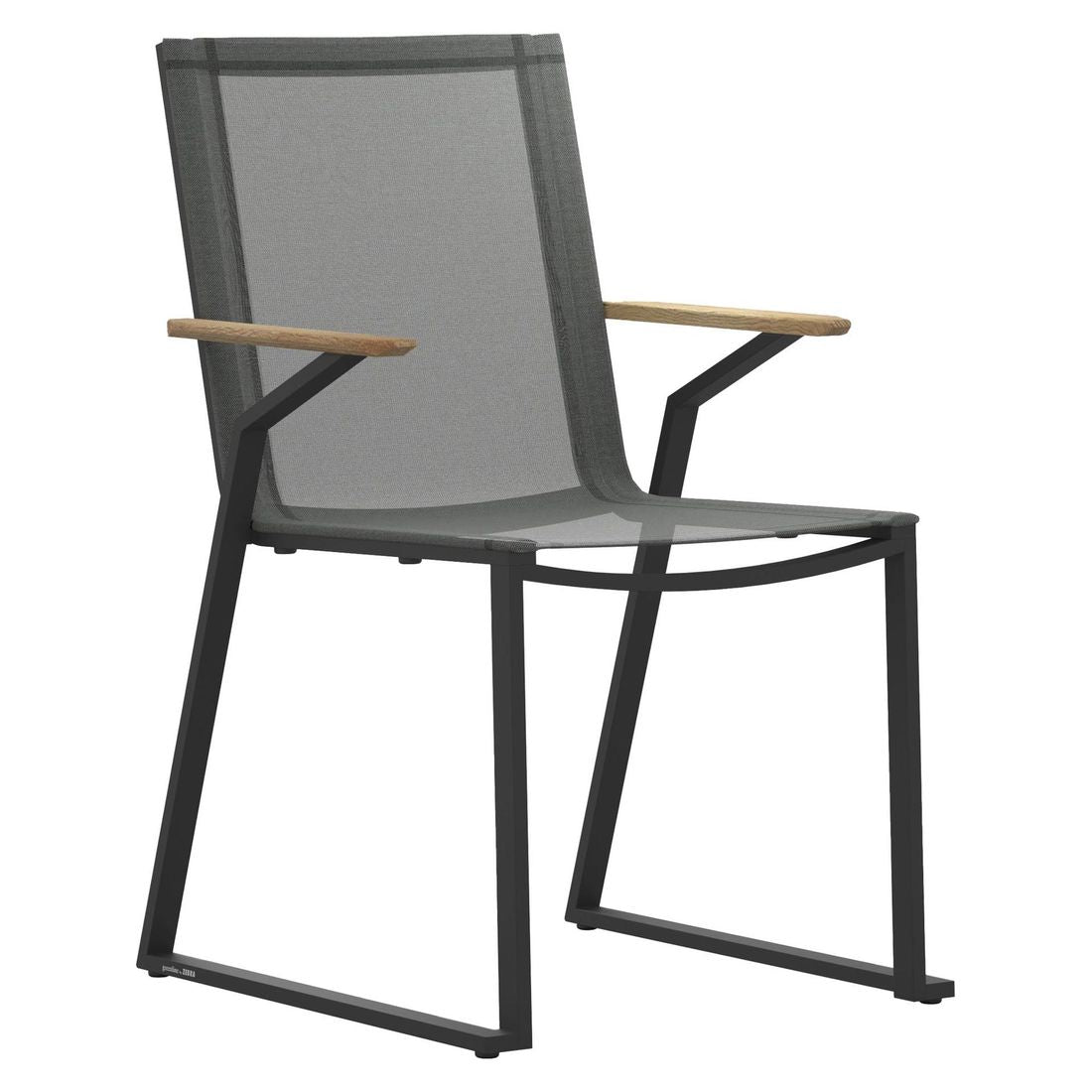 Stabelstol ute Tamax aluminium/textilen grafitt - Zebra forfra