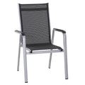 Stabelstol ute Tesoro aluminium/textilen sølv/grå forfra