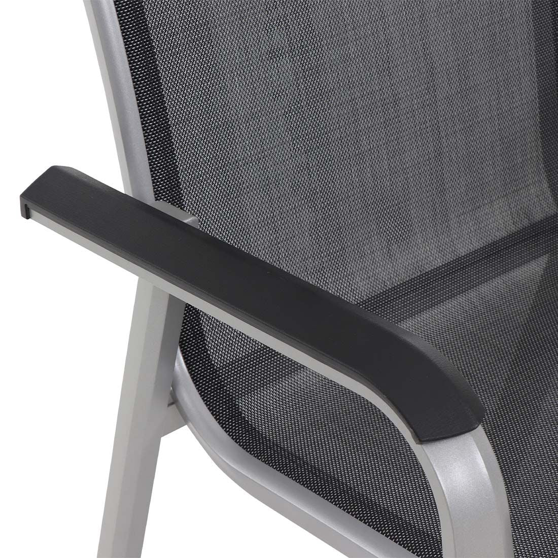 Stabelstol ute Tesoro aluminium/textilen sølv/grå stablet