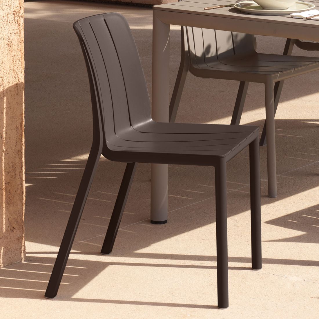 Detalj av Stabelstol ute Tiberina plast 50x56 cm - Nardi