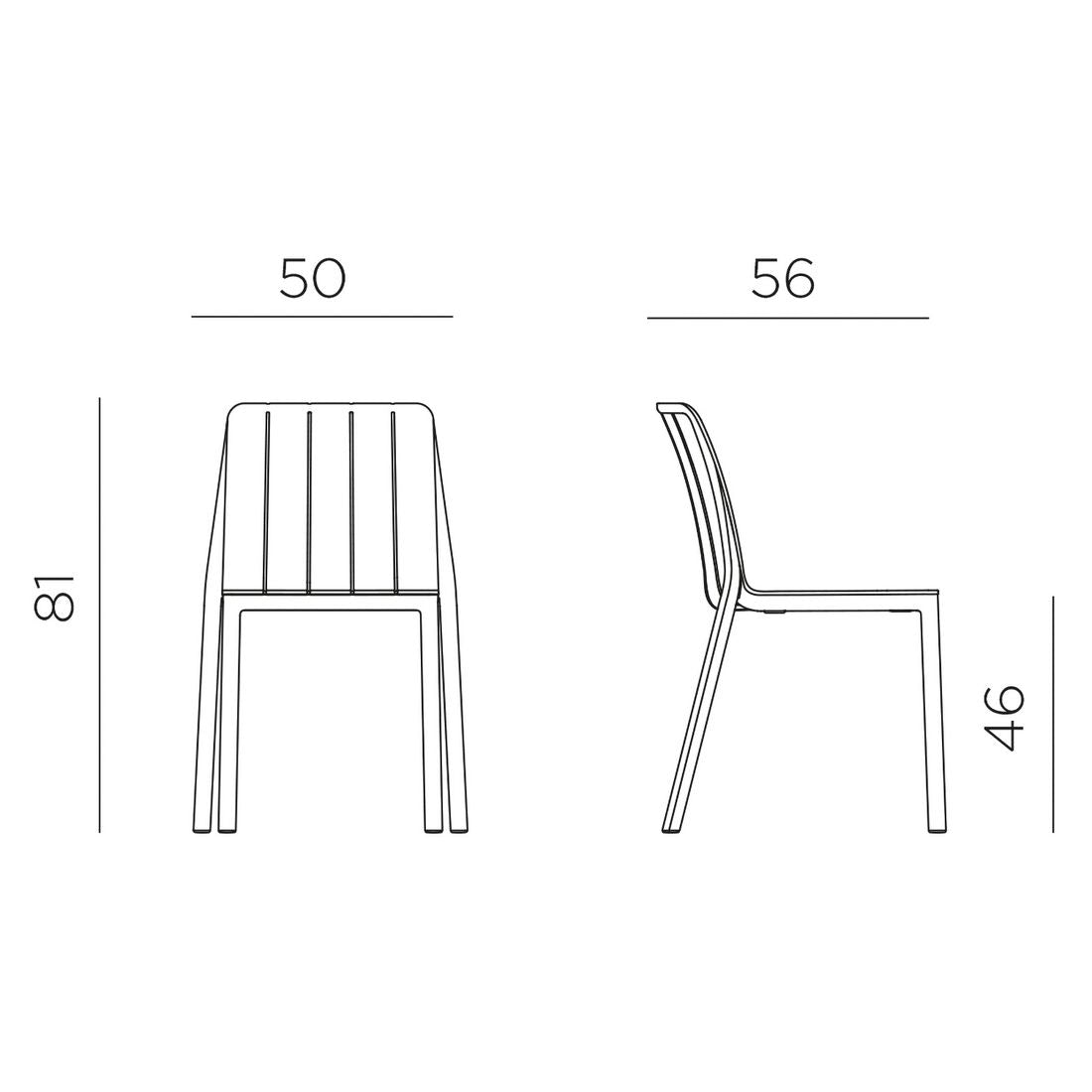 Montert Stabelstol ute Tiberina plast 50x56 cm - Nardi på terrasse