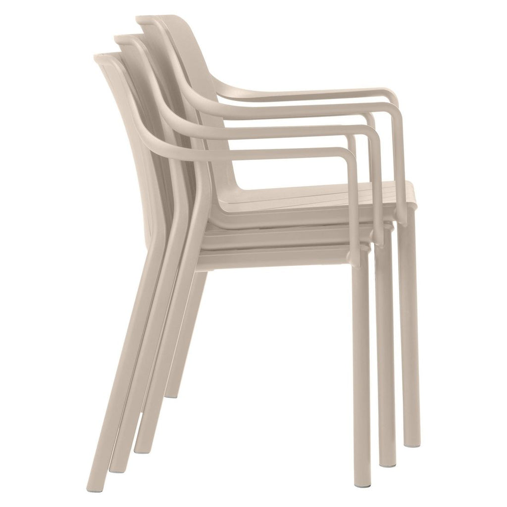 Stabelstol ute Tiberina plast 59x55,5 cm - Nardi sideprofil