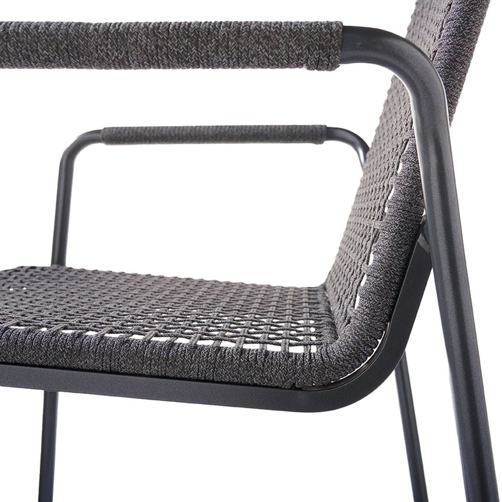 Stabelstol ute Ticco aluminium/tau 59x64,5 cm nærbilde aluminiumramme