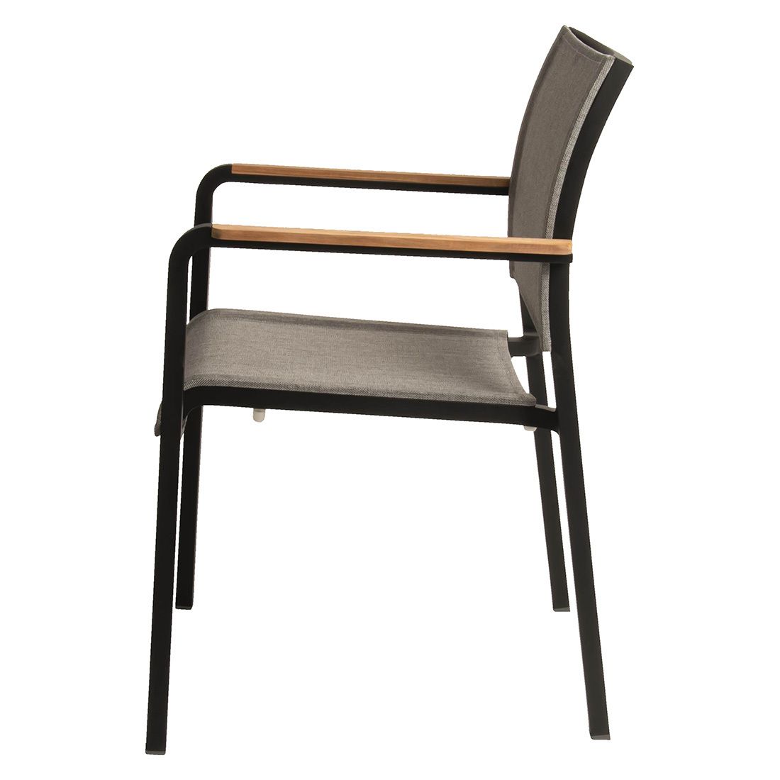 Montert Stabelstol ute Tilo aluminium/textilen 57x62 cm på terrasse