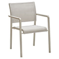 Stabelstol ute Tilo aluminium/textilen 59,5 cm forfra